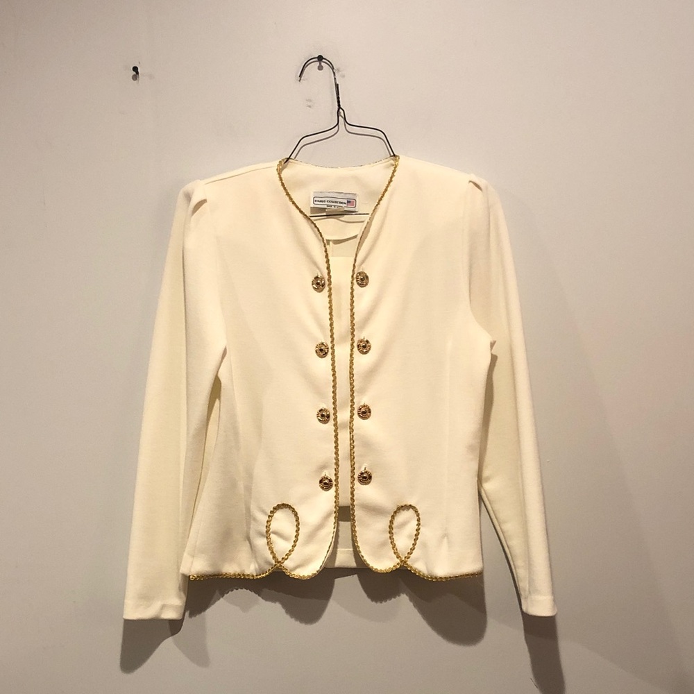 Pablo Collection Vintage Gold Detail Long Sleeve Blouse